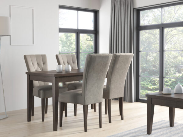 STÓŁ rozkładany 200-300 cm + 4 KRZESŁA pikowane