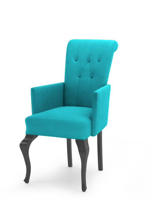 KRZESŁO M107 GLAMOUR pikowane z podłokietnikiem KOŁATKA