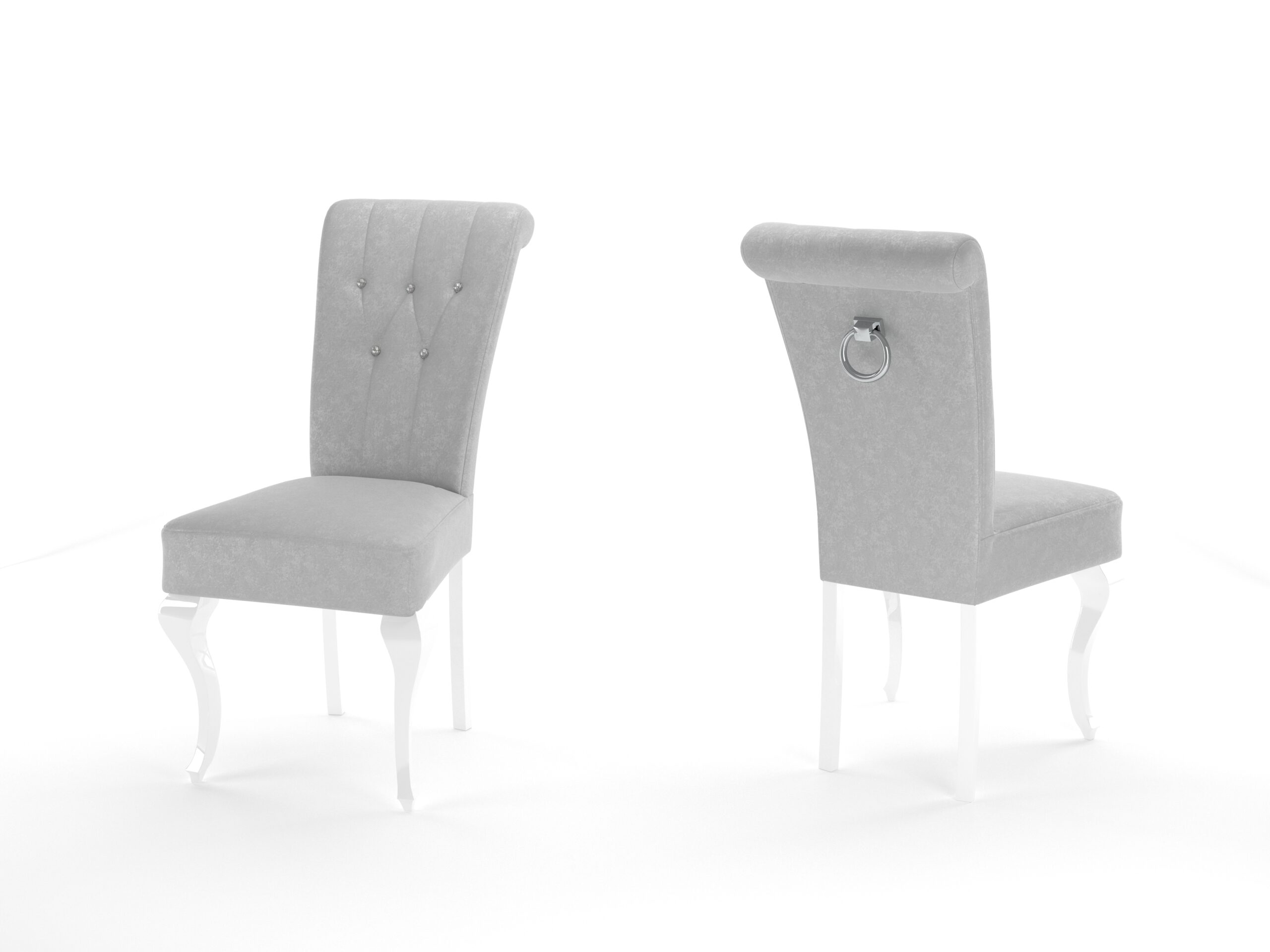 KRZESŁO M106 GLAMOUR biały połysk KOŁATKA KRYSZTAŁKI