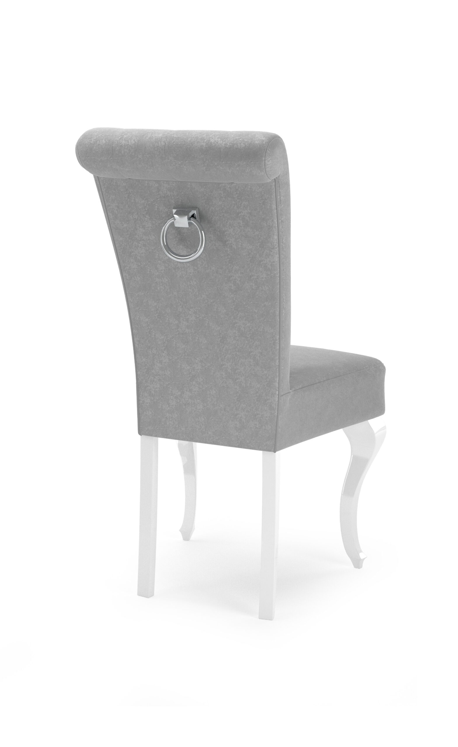 KRZESŁO M106 GLAMOUR biały połysk KOŁATKA KRYSZTAŁKI