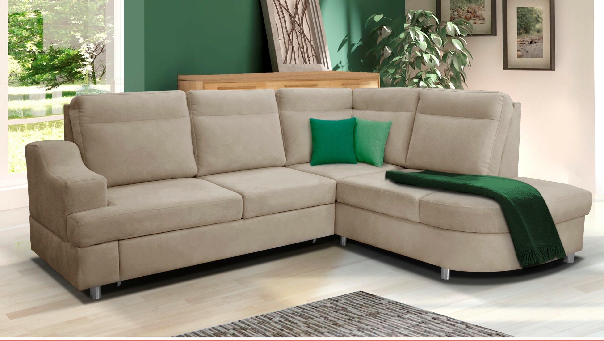 NAROŻNIK VEGAS PREMIUM pojemnik funkcja spania