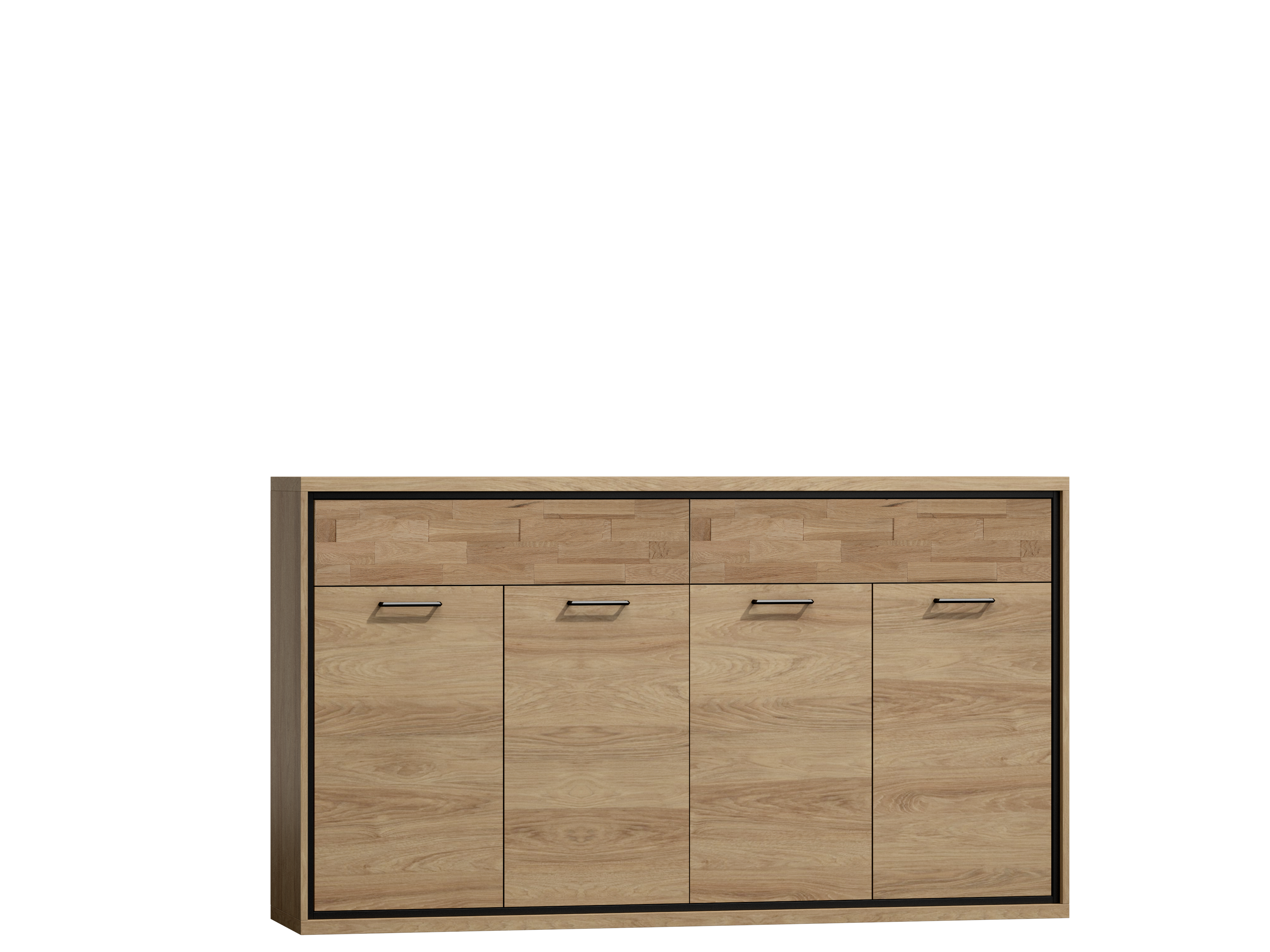 KOMODA MEDIOLAN 4D2S M-8 + dekor dębowy system