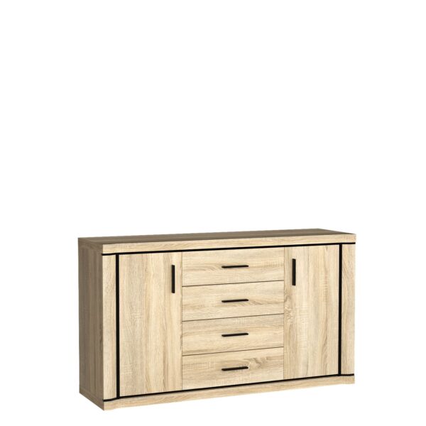 KOMODA szeroka z szufladami dąb sonoma DALLAS D-1
