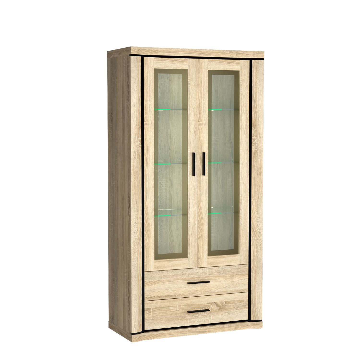 WITRYNA szeroka DALLAS D-17 dąb sonoma + LED