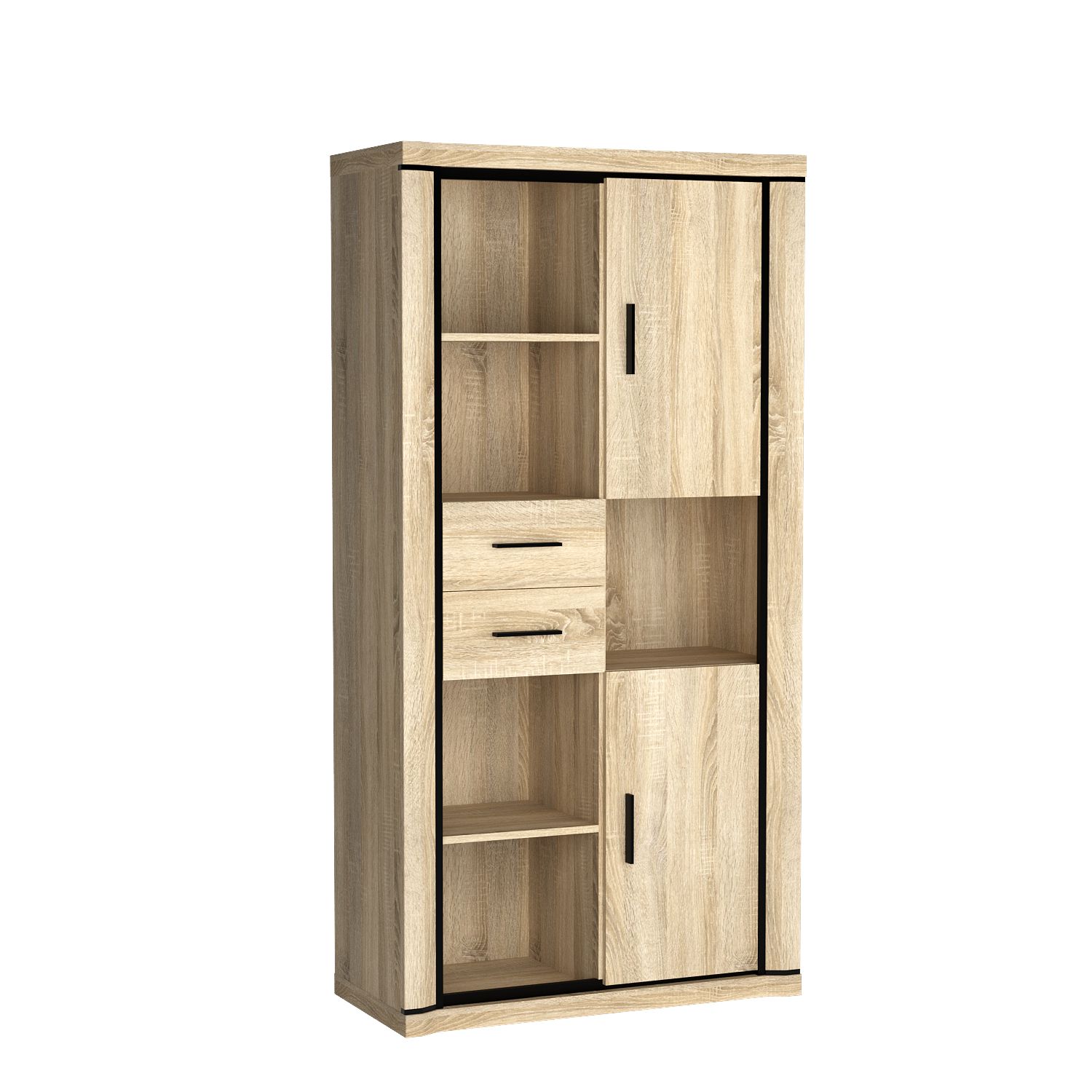 Regał stojący szuflady półki dąb sonoma DALLAS D-23