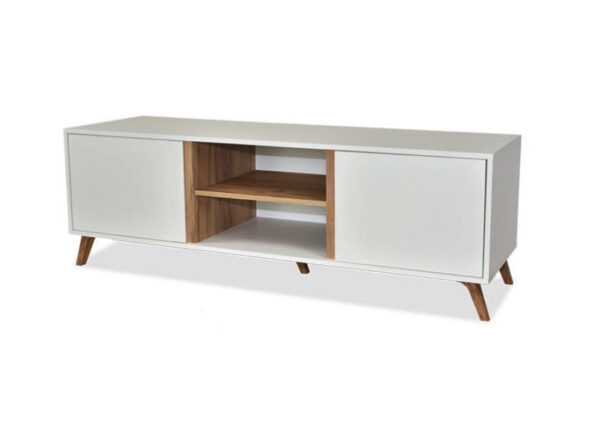 ŁAWA 120x60 cm STOLIK biały + dąb craft złoty