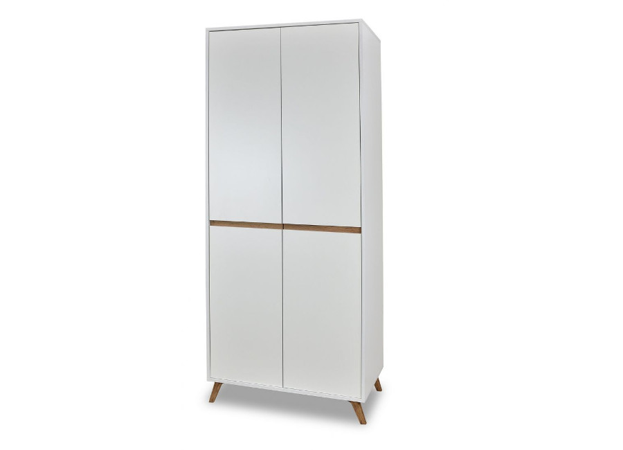 WITRYNA wąska 50 cm biały + dąb złoty na nogach