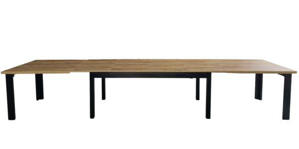 STÓŁ XL na 8 nogach 160x100 ROZKŁADANY do 400 cm DĄB KRAFT CRAFT + CZARNY