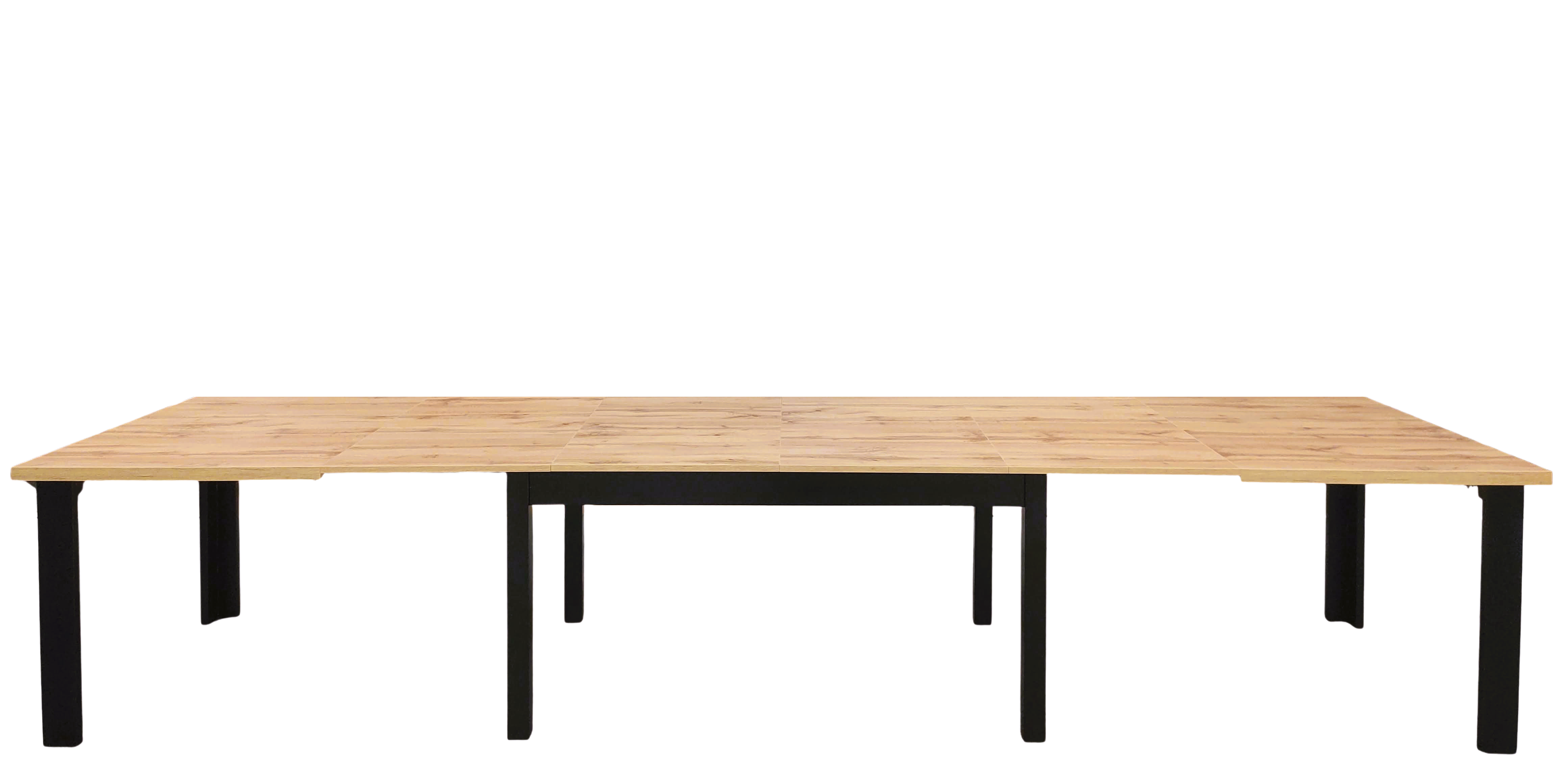 STÓŁ XL na 8 nogach 160x100 ROZKŁADANY do 400 cm DĄB WOTAN + CZARNY