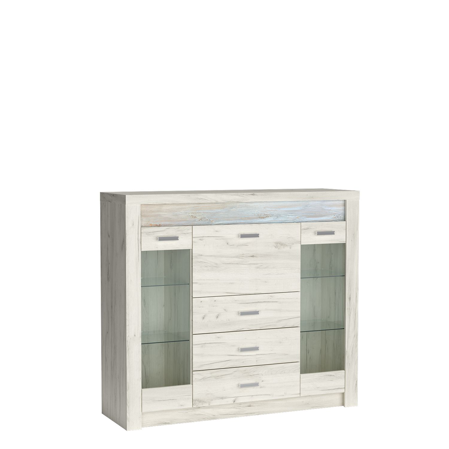 SZAFA ubraniowa dwudrzwiowa szeroka 96 cm INDIANAPOLIS I-1 KRAFT BIAŁY