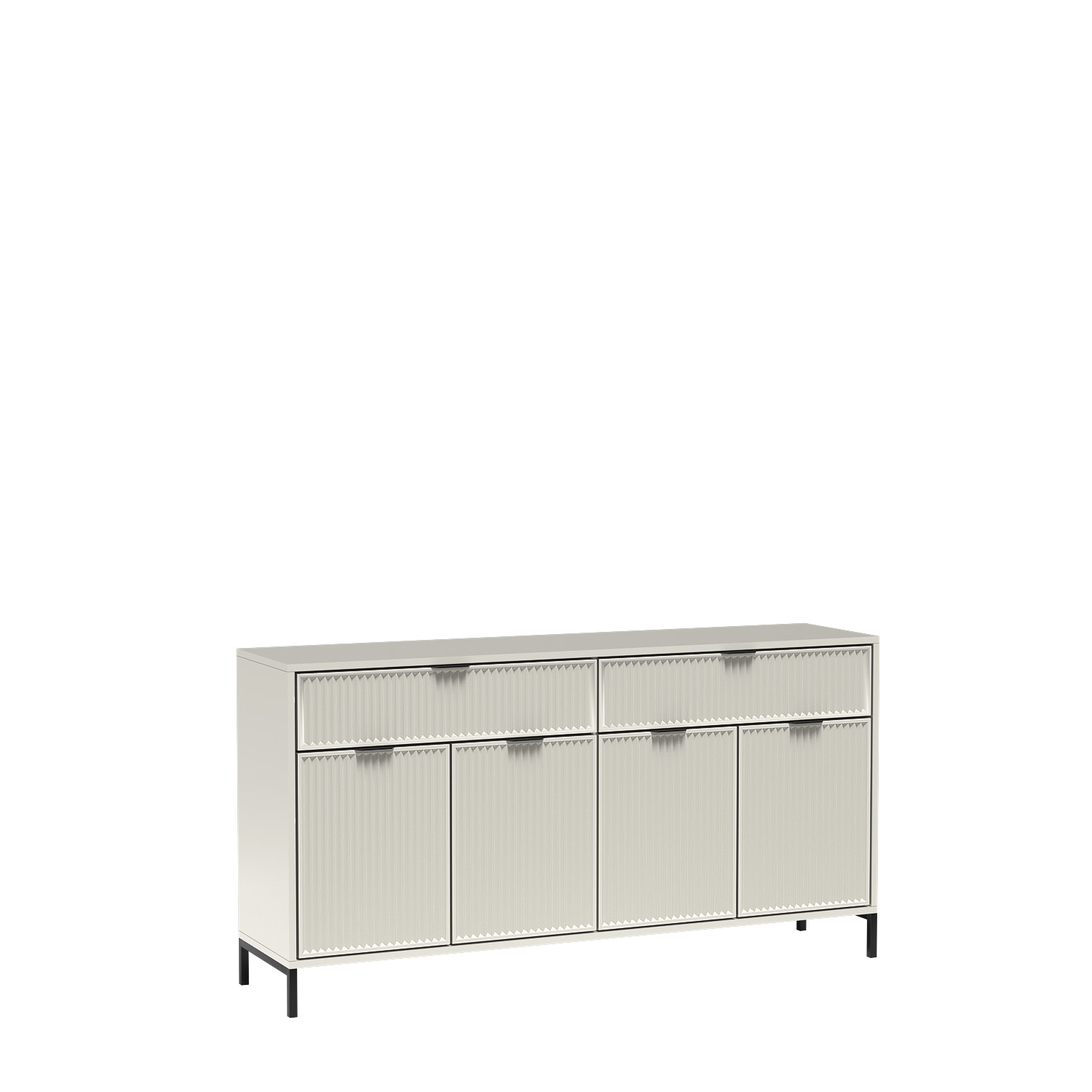 STOLIK SZAFKA LS-3 RTV-135 ryflowane fronty KASZMIR + CZARNE NOGI