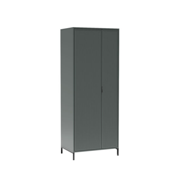 KOMODA 4D2S nowoczesna LS-1 ryflowane fronty STONE GREEN + CZARNE NOGI