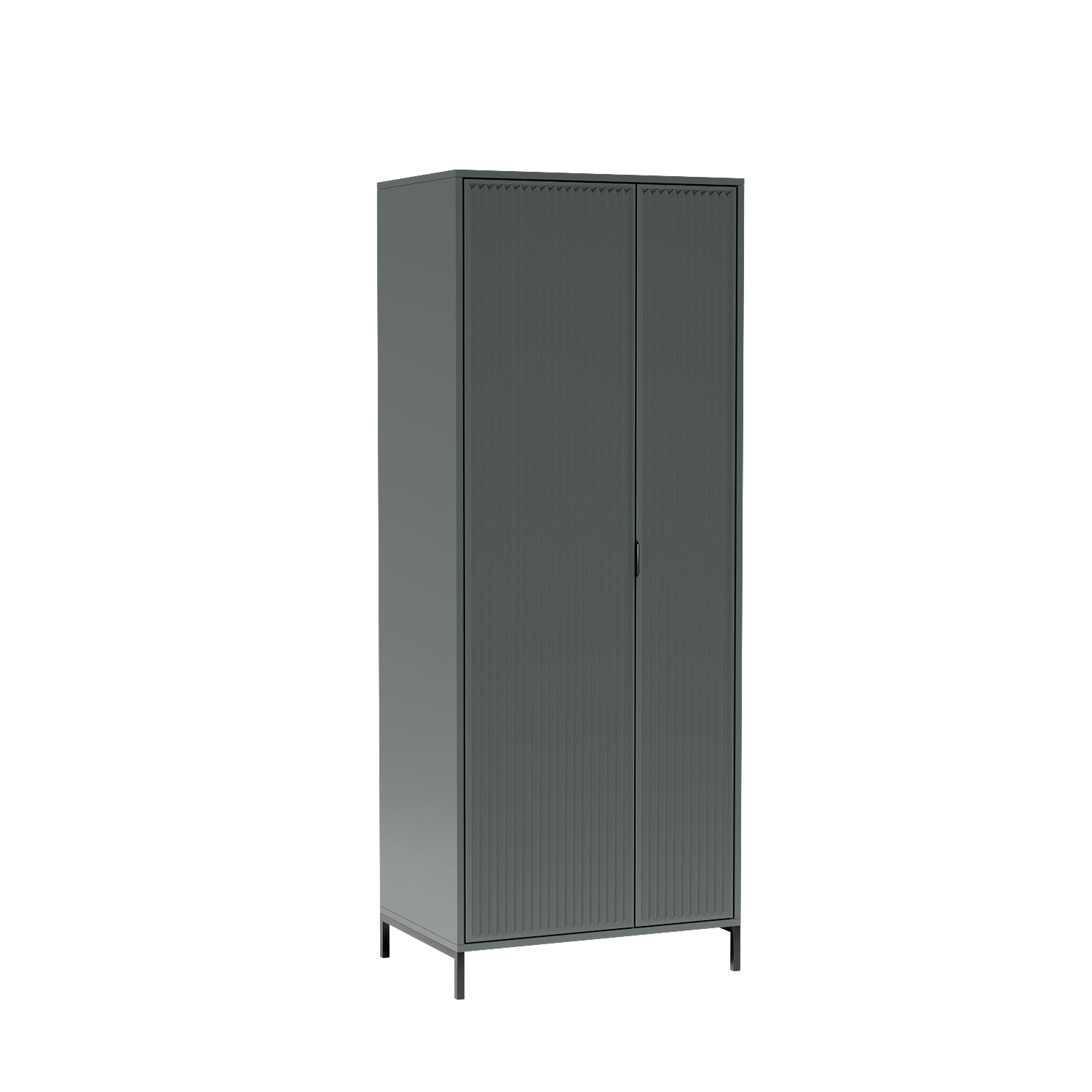 KOMODA 4D2S nowoczesna LS-1 ryflowane fronty STONE GREEN + CZARNE NOGI