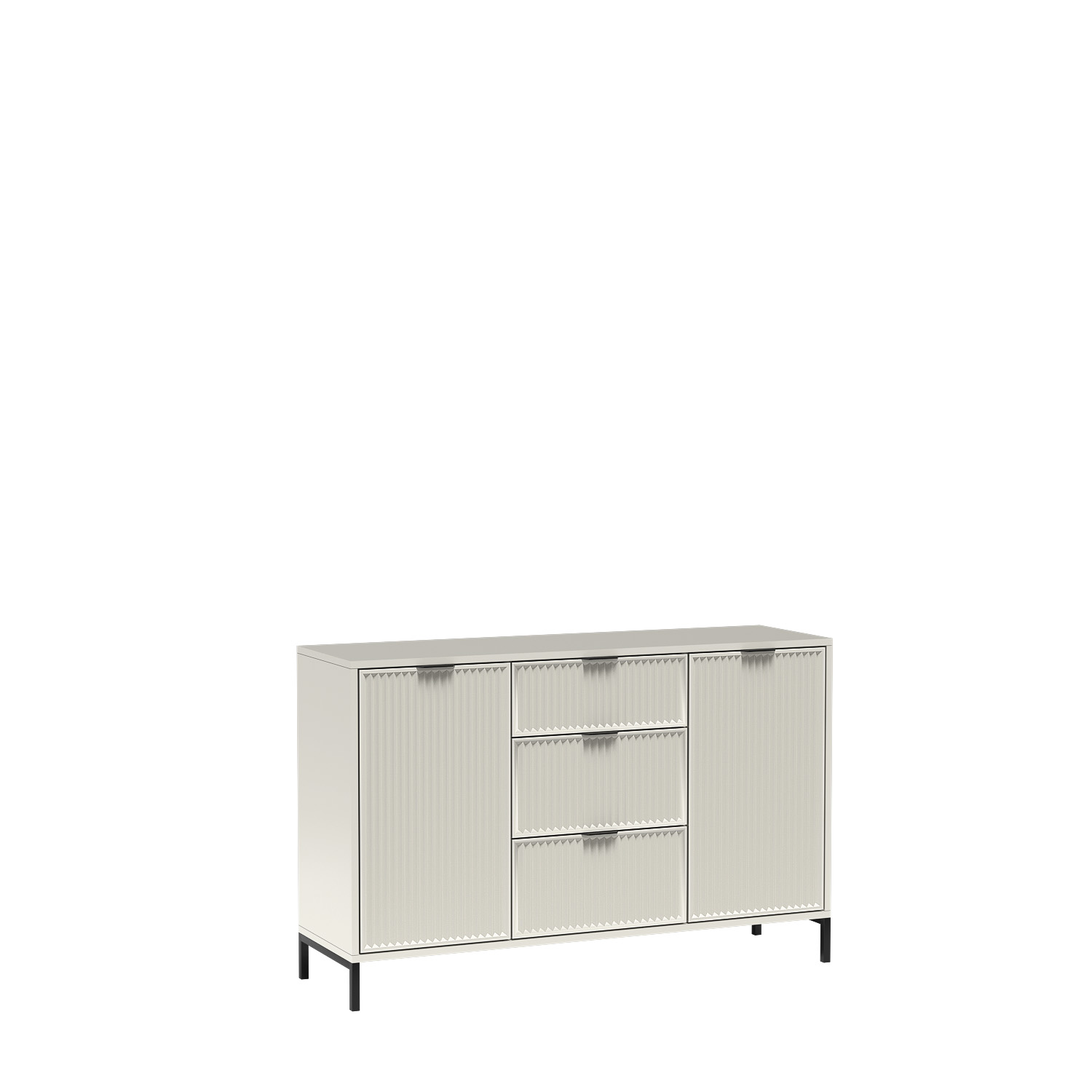 STOLIK SZAFKA LS-3 RTV-135 ryflowane fronty KASZMIR + CZARNE NOGI