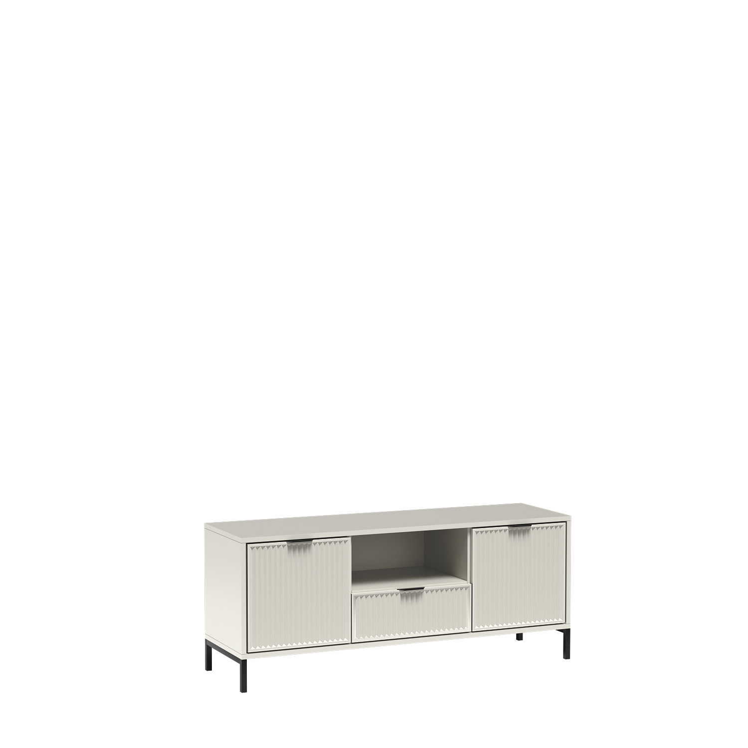 STOLIK SZAFKA LS-3 RTV-135 ryflowane fronty KASZMIR + CZARNE NOGI