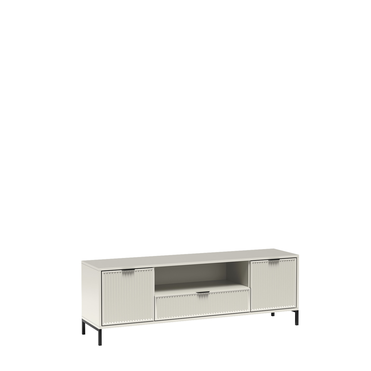 STOLIK SZAFKA LS-3 RTV-135 ryflowane fronty KASZMIR + CZARNE NOGI