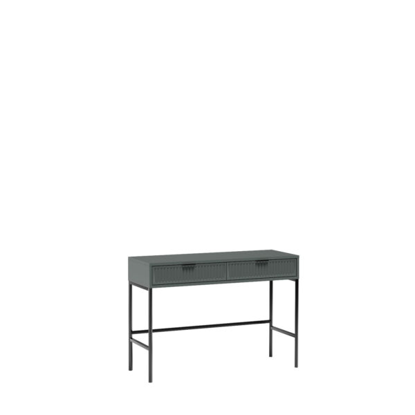 KOMODA 4D2S nowoczesna LS-1 ryflowane fronty STONE GREEN + CZARNE NOGI