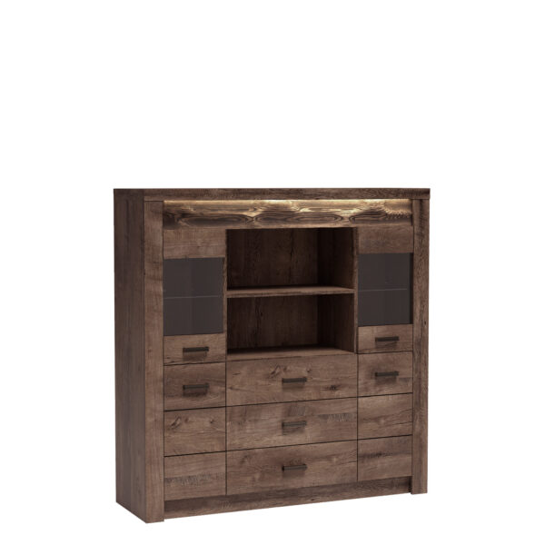 Duża SZAFA ubraniowa z szufladami INDIANAPOLIS I-18 JESION CIEMNY