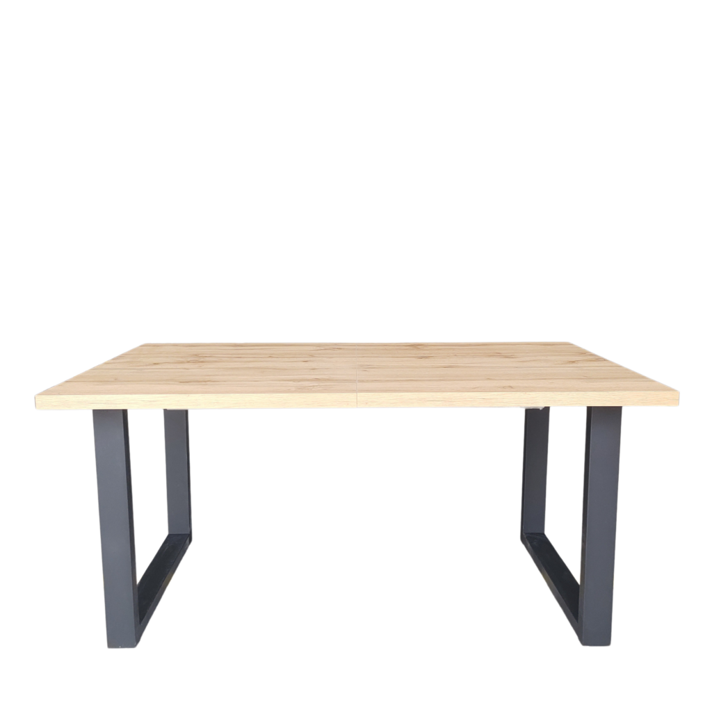 STÓŁ na metalowych nogach 160x90 ROZKŁADANY do 260 cm WOTAN + CZARNY