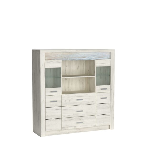 Duża SZAFA ubraniowa z szufladami INDIANAPOLIS I-18 KRAFT BIAŁY