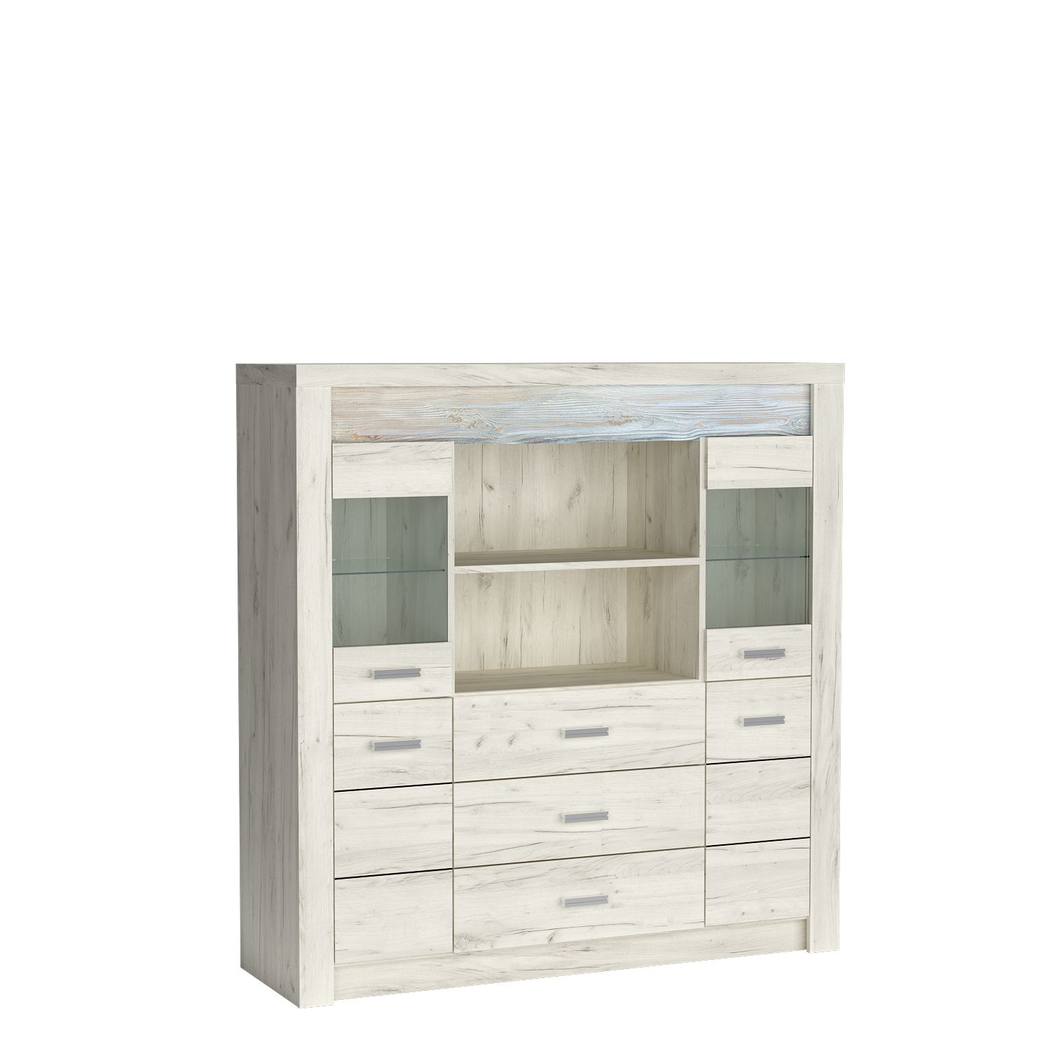 Duża SZAFA ubraniowa z szufladami INDIANAPOLIS I-18 KRAFT BIAŁY