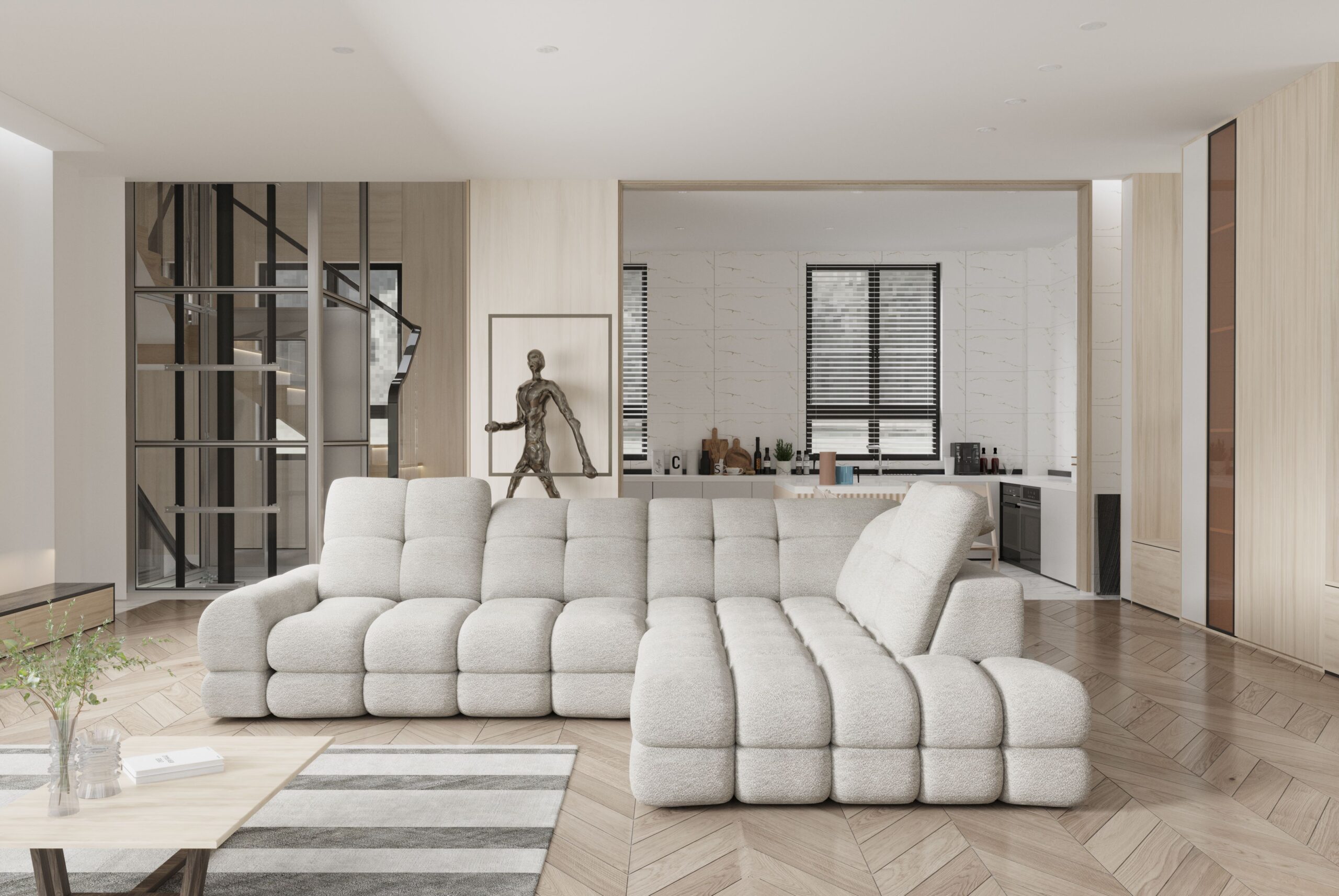 Narożnik TOLLO L z elektrycznie wysuwanym siedziskiem i pojemnikiem WERSAL