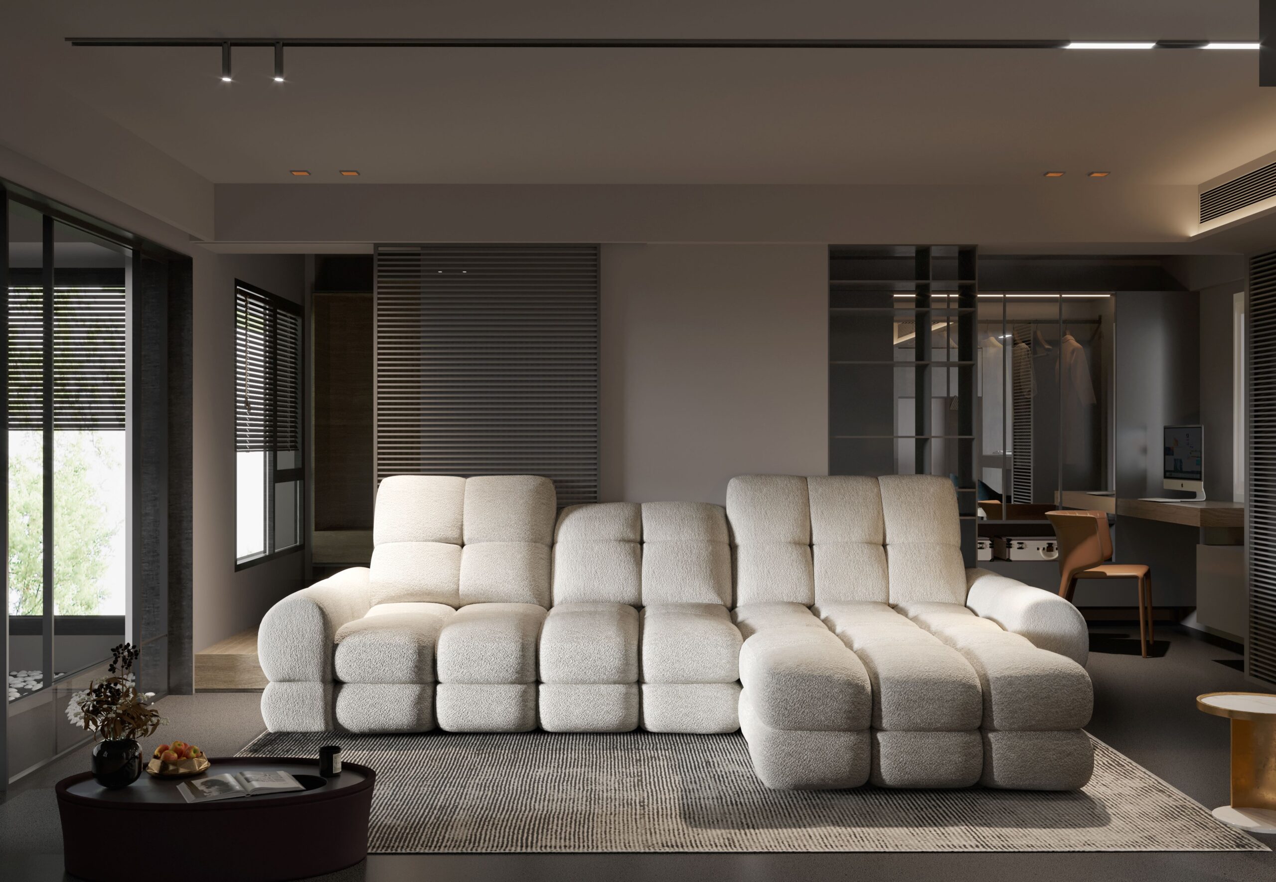 Narożnik TOLLO S z elektrycznie wysuwanym siedziskiem i pojemnikiem WERSAL