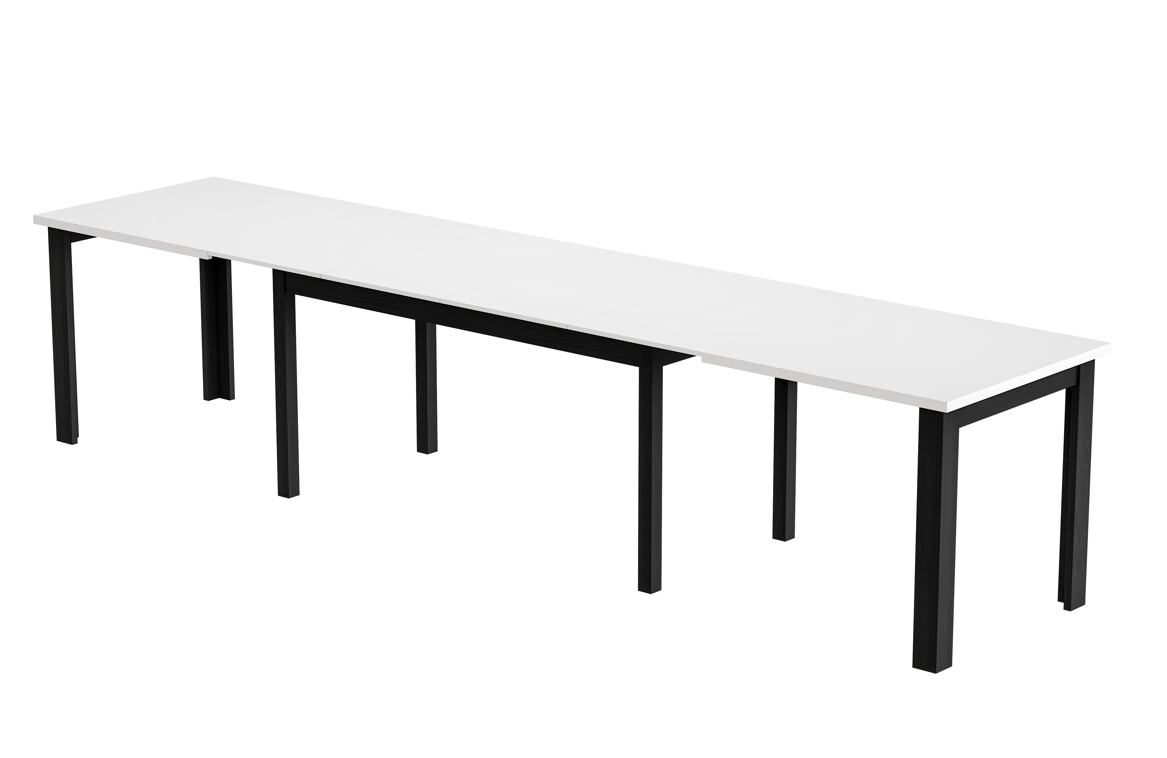 STÓŁ XL na 8 nogach 140x100 ROZKŁADANY do 380 cm BIAŁY PÓŁMAT + CZARNY STÓŁ XL na 8 nogach 140x100 ROZKŁADANY do 380 cm BIAŁY PÓŁMAT + CZARNY