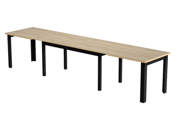 STÓŁ XL na 8 nogach 160x100 ROZKŁADANY do 400 cm DĄB SONOMA + CZARNY