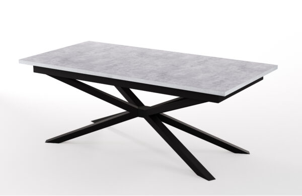 STÓŁ 120x70 ROZKŁADANY do 160 cm metalowe nogi typu pająk BETON JASNY