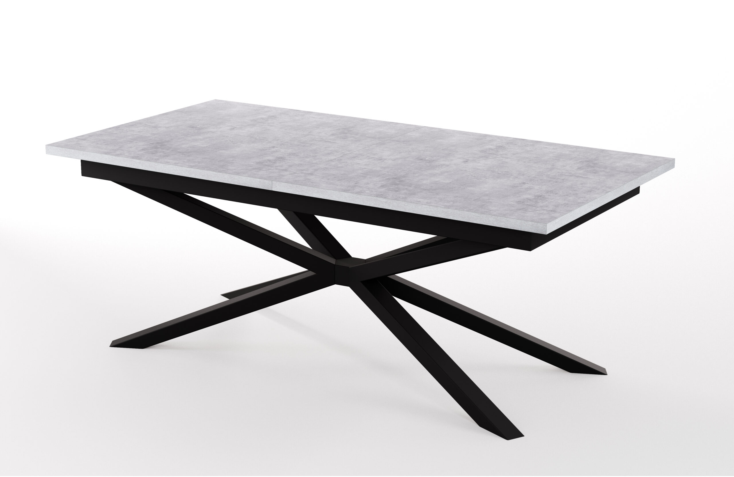 STÓŁ 120x70 ROZKŁADANY do 160 cm metalowe nogi typu pająk BETON JASNY