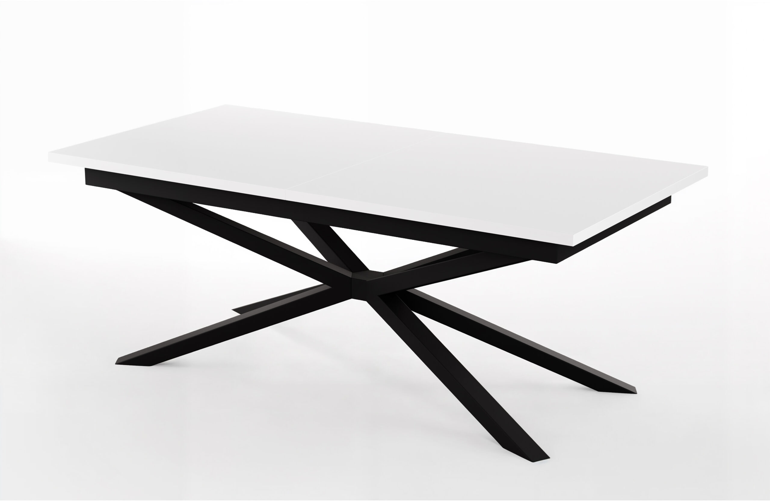 STÓŁ 120x70 ROZKŁADANY do 160 cm metalowe nogi typu pająk BIAŁY PÓŁMAT