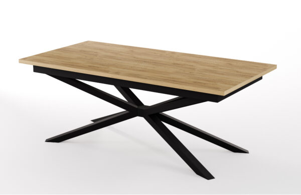 STÓŁ 120x70 ROZKŁADANY do 160 cm metalowe nogi typu pająk DĄB ZŁOTY KRAFT