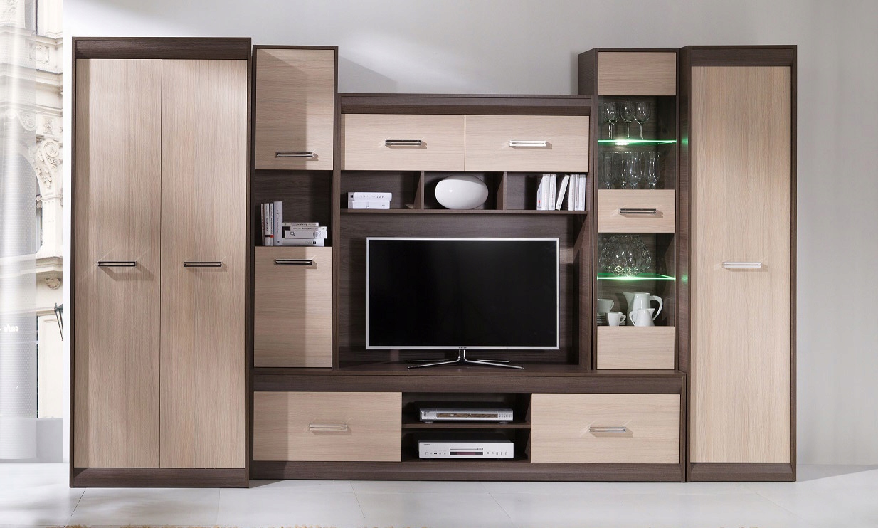 ZESTAW MEBLI do salonu MEBLOŚCIANKA 330 cm 2 szafy