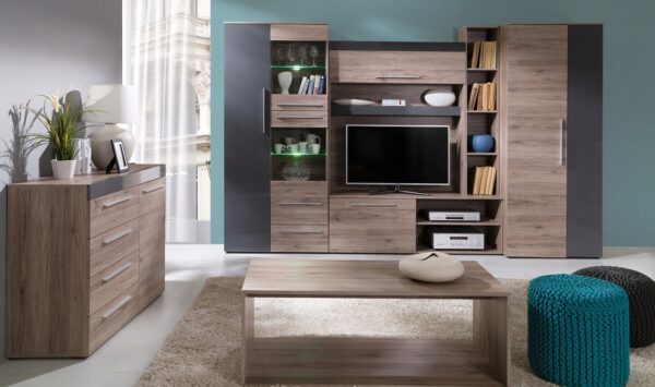 ZESTAW MEBLI MEBLOŚCIANKA 320 cm +stolik + komoda