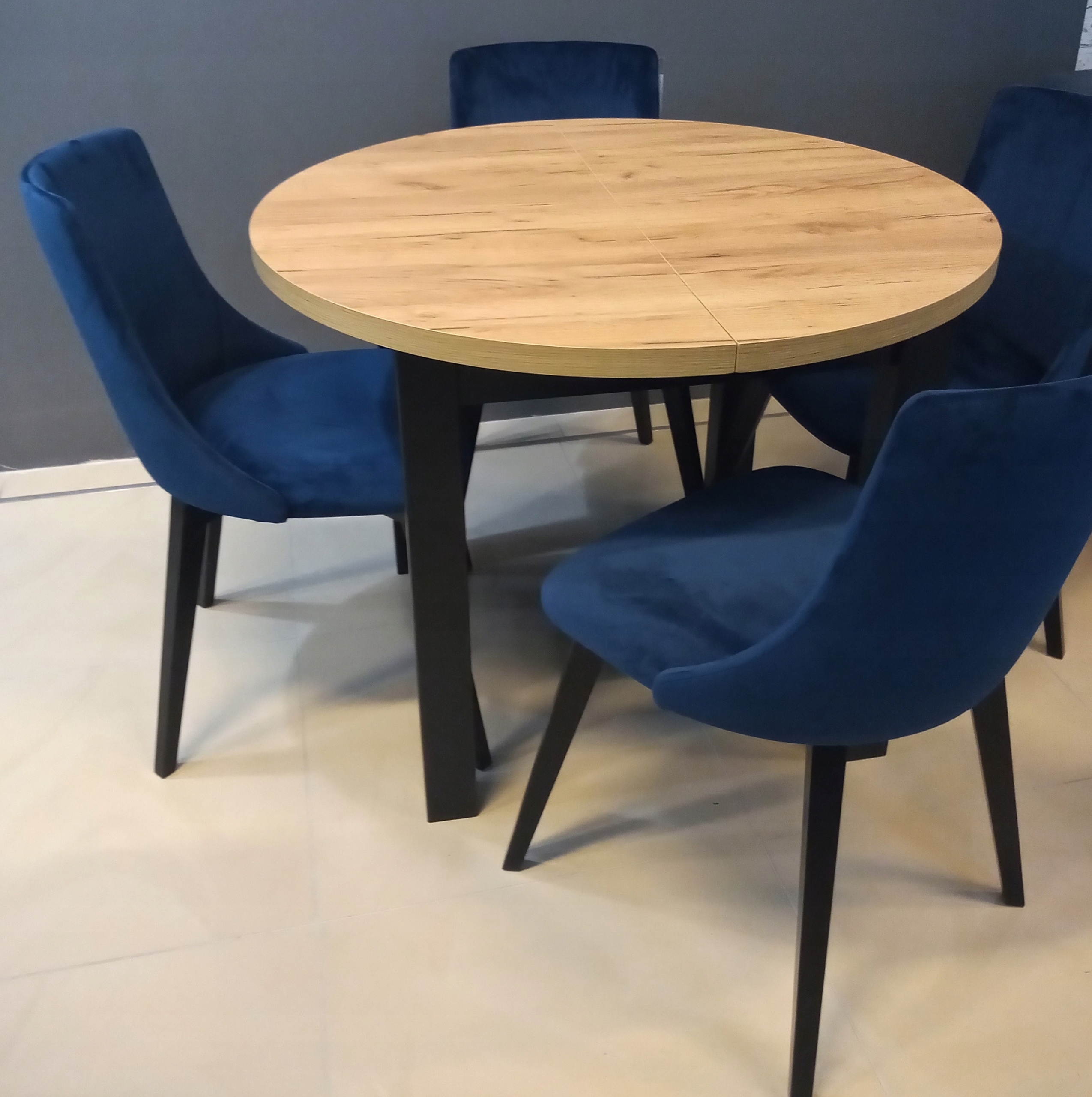 STÓŁ 100 ROZKŁADANY do 180 czarny dąb złoty LOFT