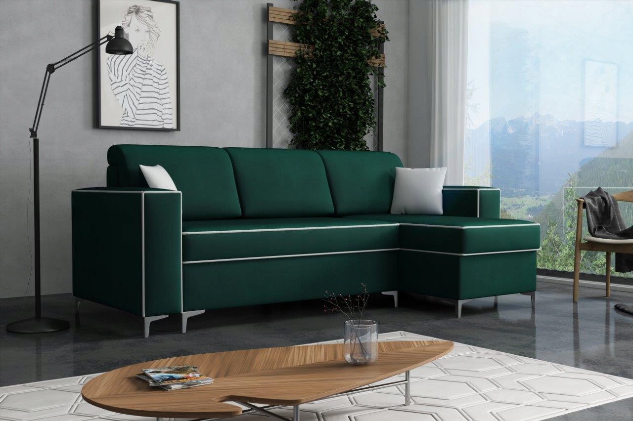 NAROŻNIK nowoczesny 240x140 butelkowa zieleń
