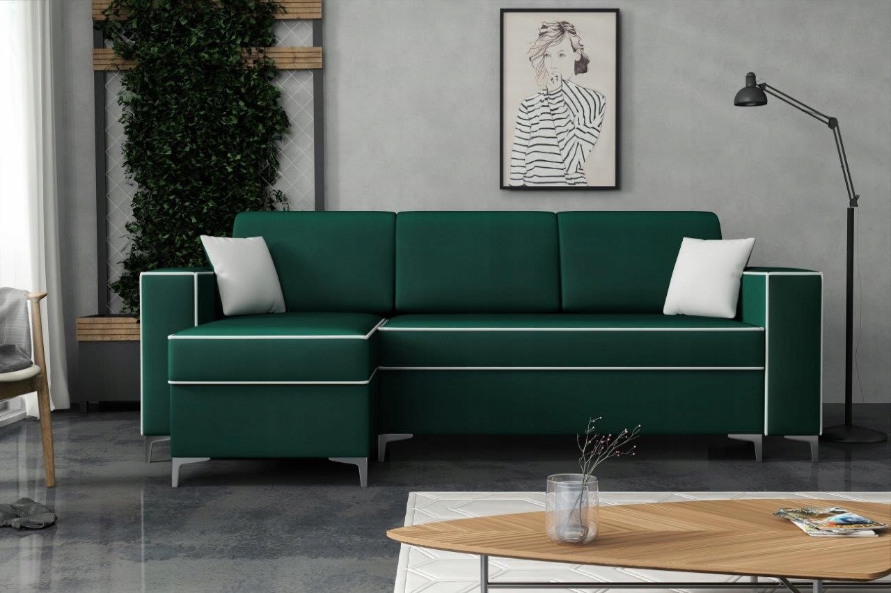 NAROŻNIK nowoczesny 240x140 butelkowa zieleń