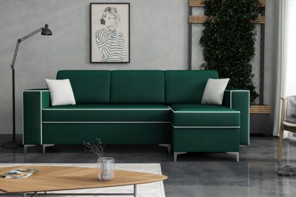 NAROŻNIK nowoczesny 240x140 butelkowa zieleń