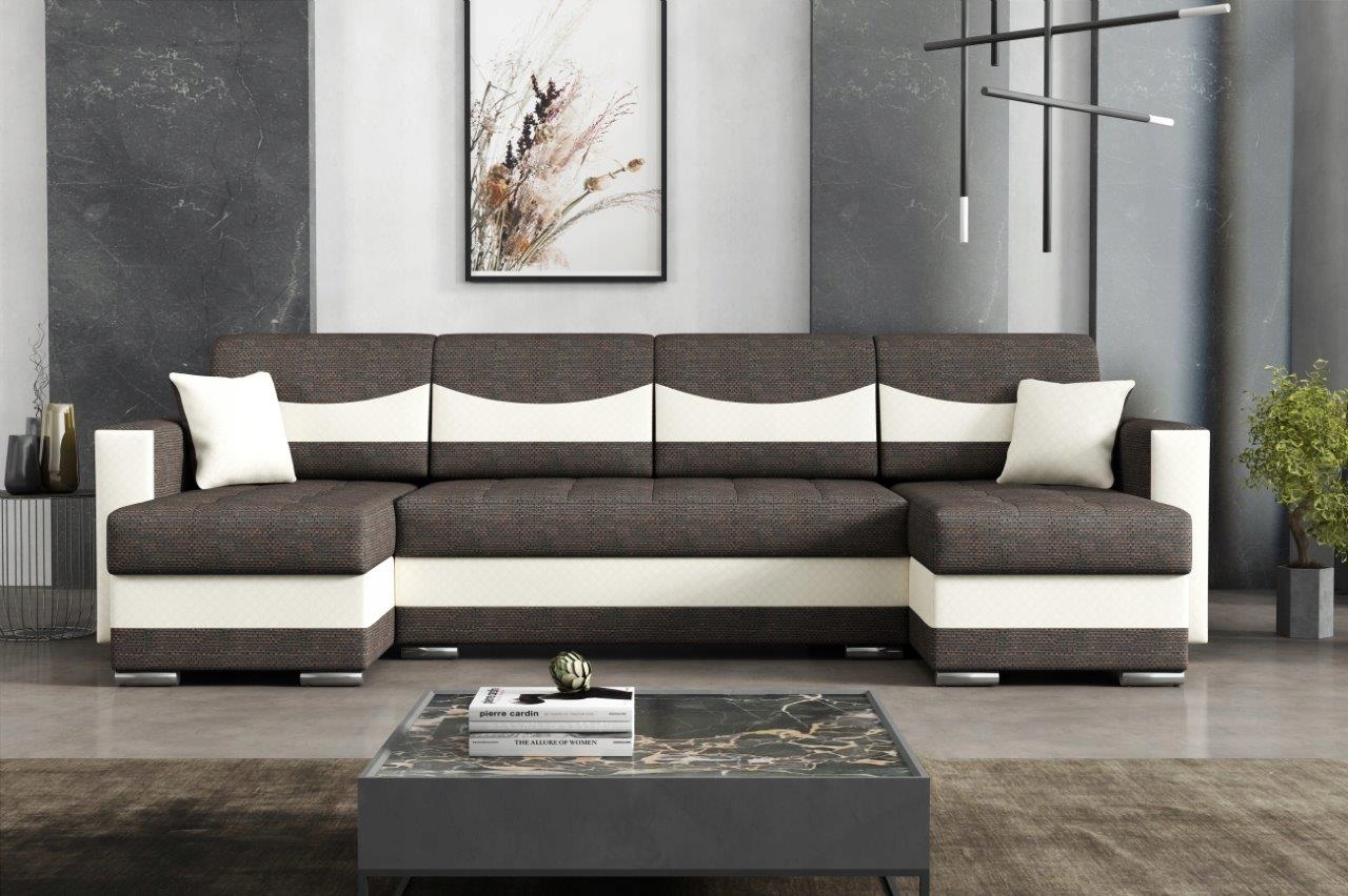 NAROŻNIK duży kształt U 290x140 3x pojemnik spanie