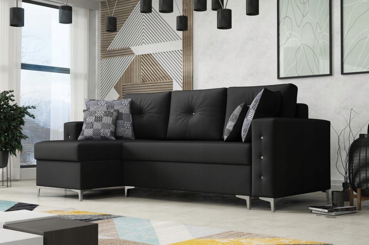 NAROŻNIK 240x140 spanie 2x pojemnik kryształki