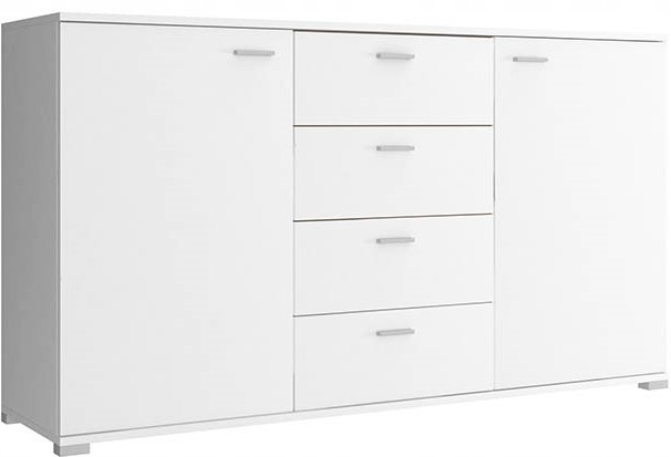 KOMODA 4 x szuflady 150 cm BIAŁA