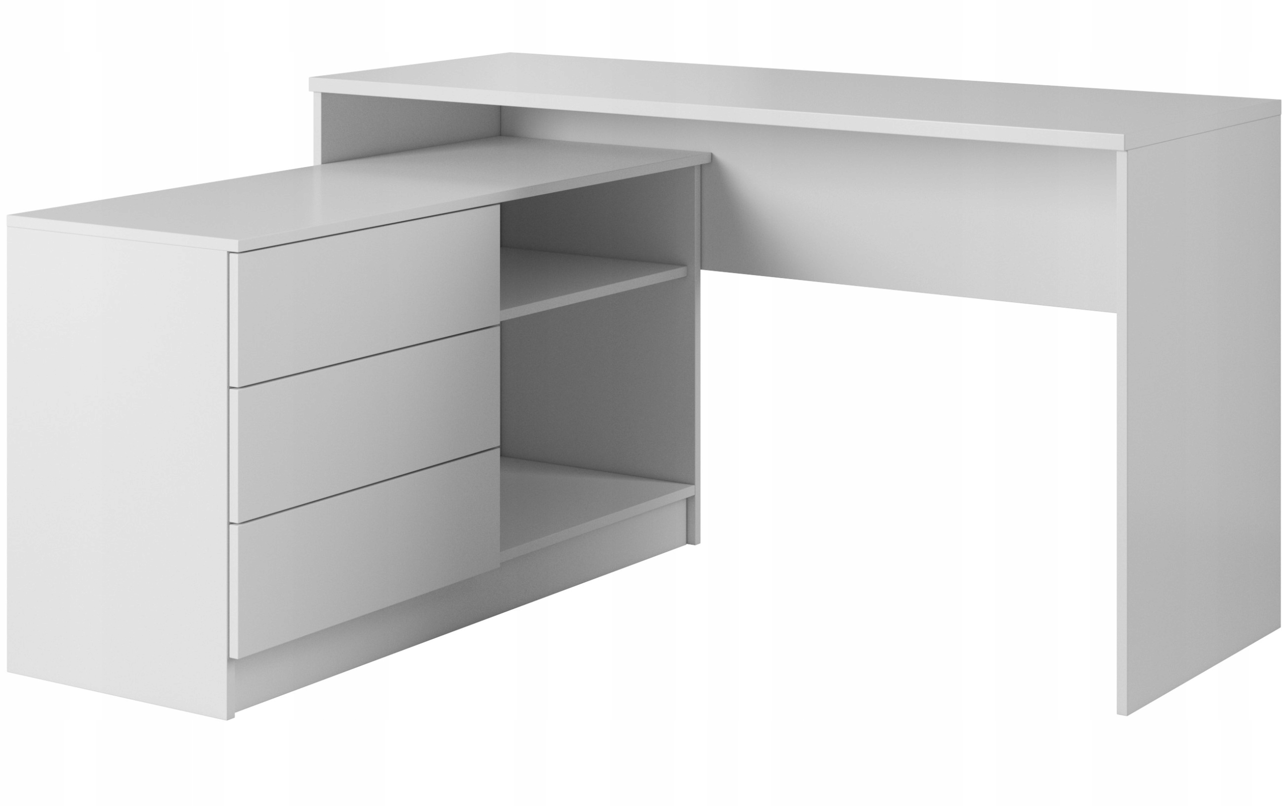 BIURKO uniwersalne 138 cm z szufladami BIAŁY