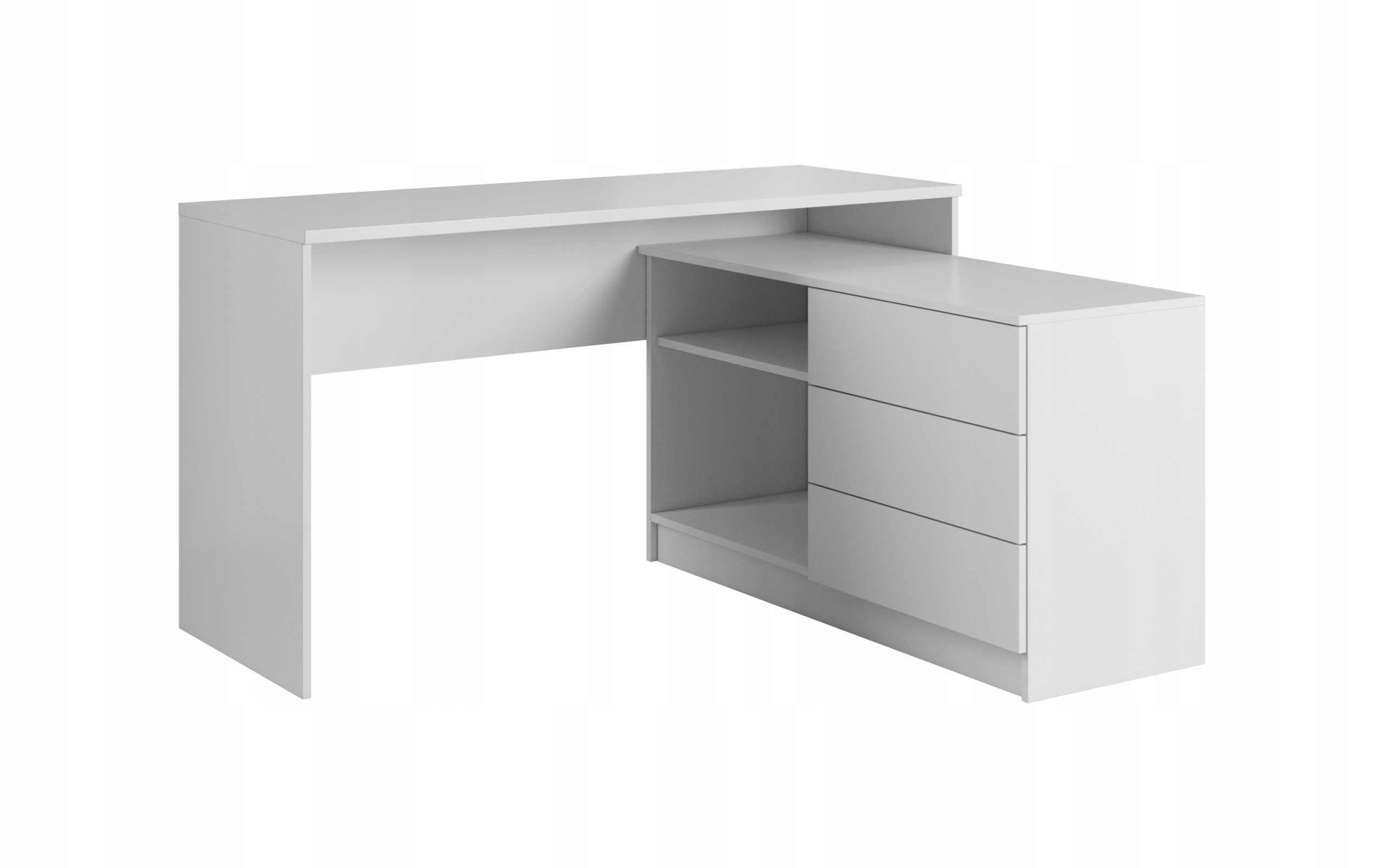 BIURKO uniwersalne 138 cm z szufladami BIAŁY