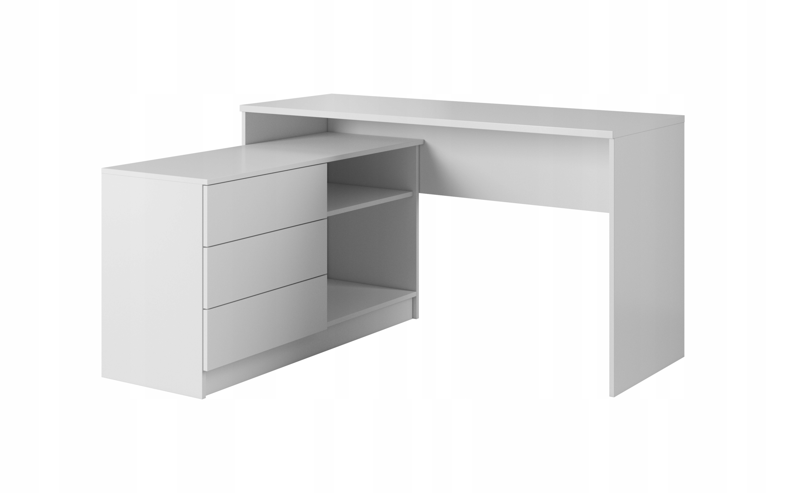 BIURKO uniwersalne 138 cm z szufladami BIAŁY