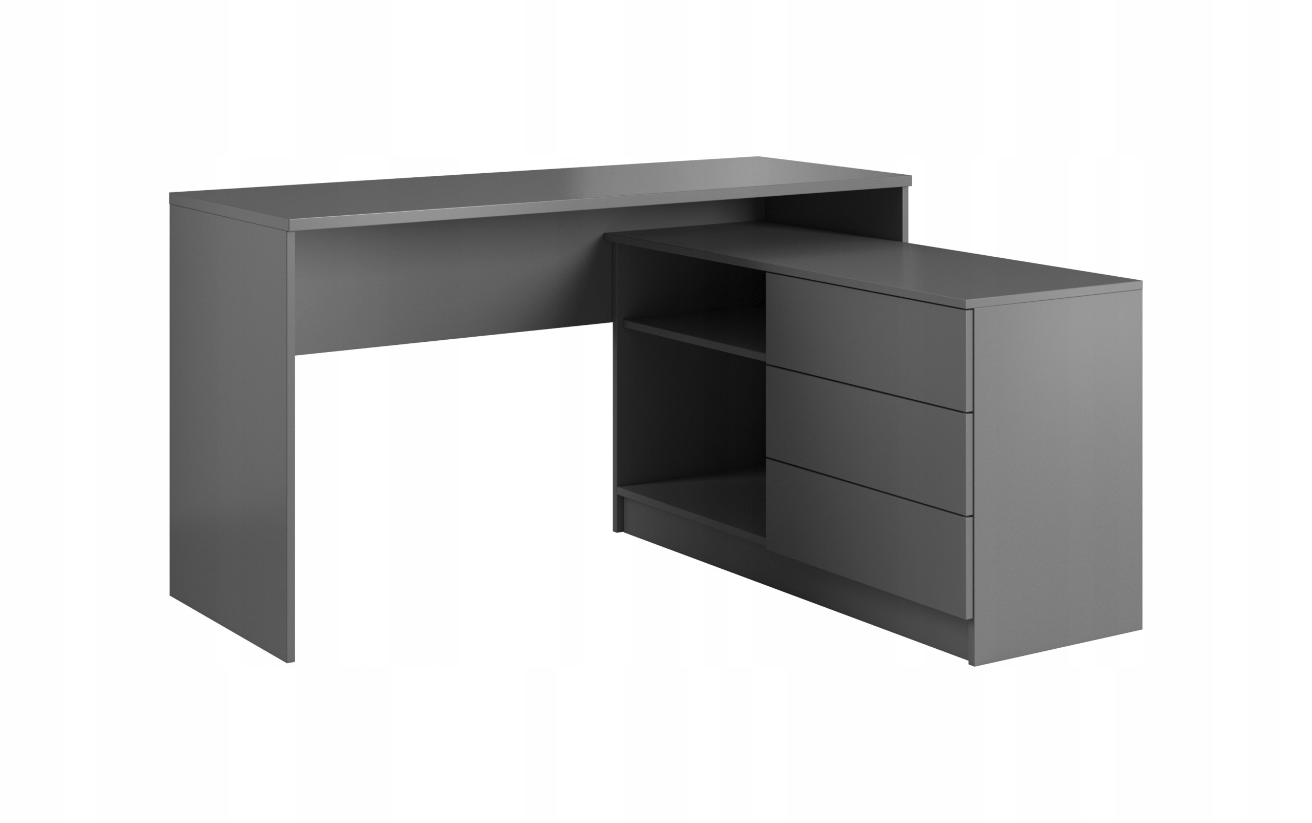 BIURKO uniwersalne 138 cm z szufladami GRAFIT