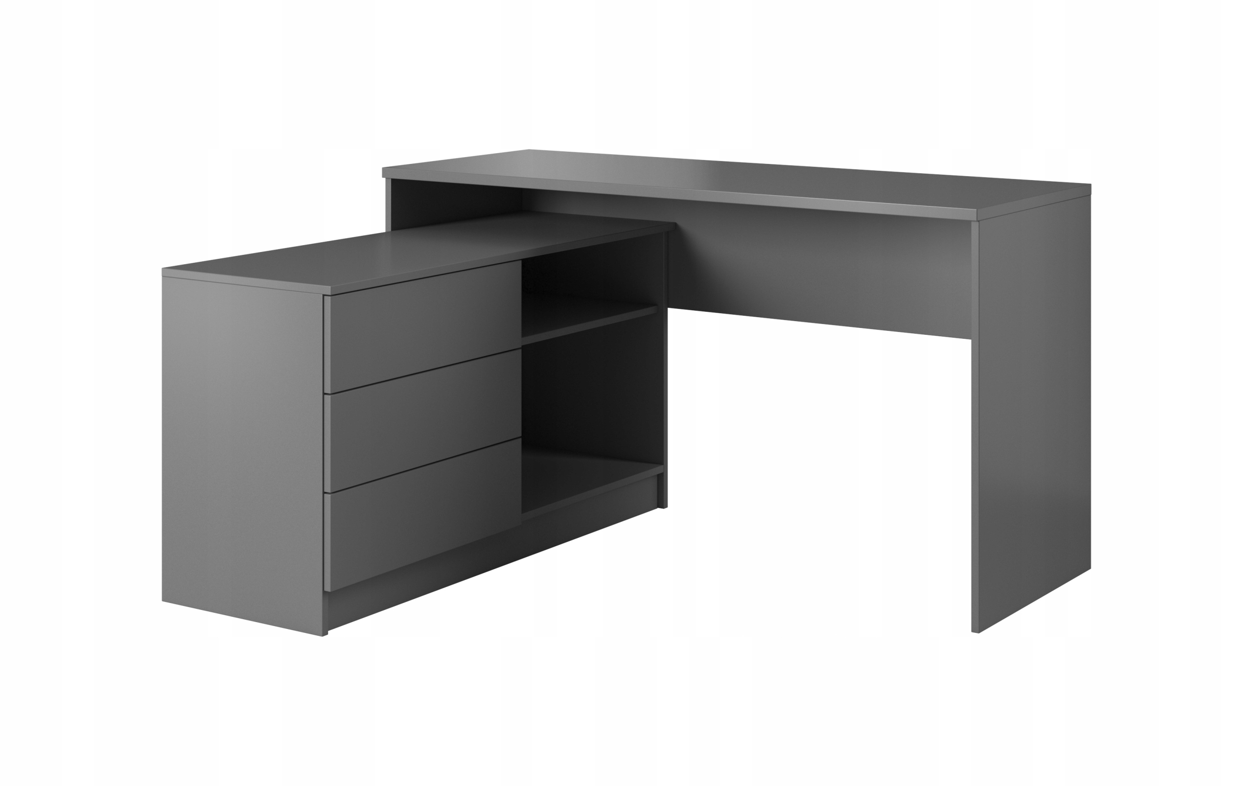 BIURKO uniwersalne 138 cm z szufladami GRAFIT