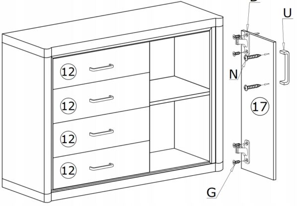 KOMODA nowoczesna dąb sonoma DALLAS D-3