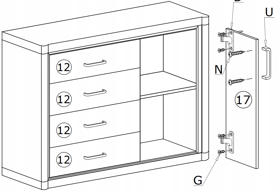KOMODA nowoczesna dąb sonoma DALLAS D-3