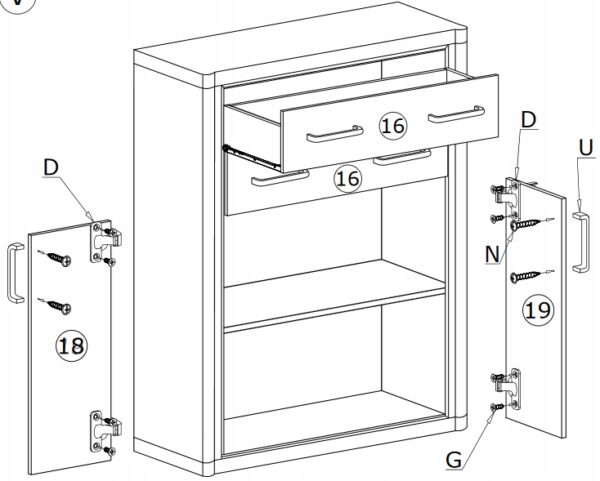 KOMODA nowoczesna dąb sonoma system DALLAS D-6